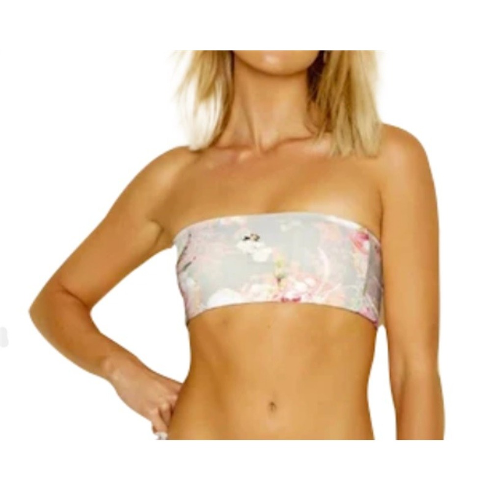 NWT Dippin' Daisy XS Floral English Garden Reversible Bandeau Bikini Top 117326
